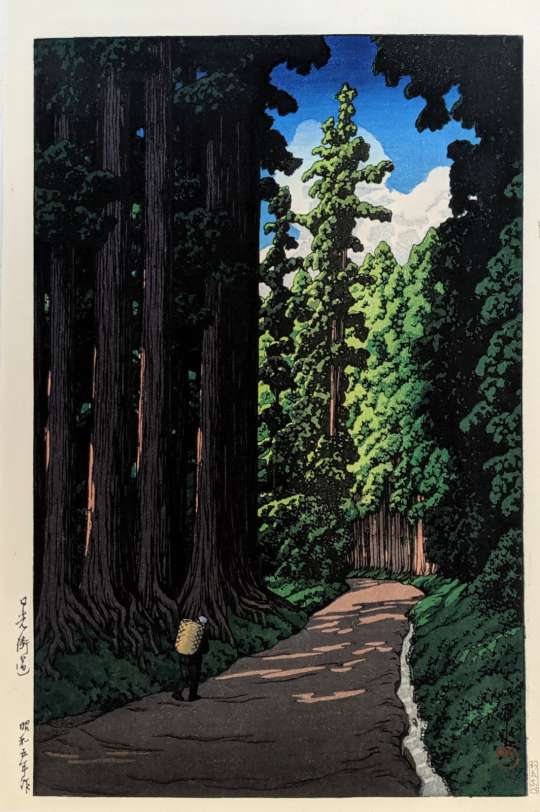 Kawase Hasui “The Nikkō Highway” woodblock print thumbnail