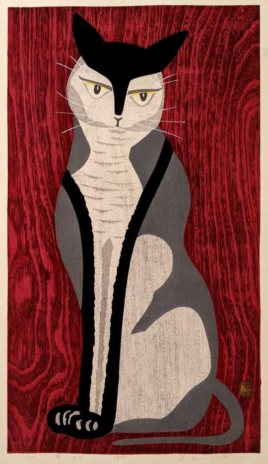 Kusaki Ippei “The Cat, Koro” woodblock print thumbnail