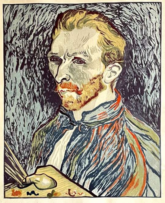 Okuyama Gihachiro “Van Gogh Self-portrait” woodblock print thumbnail