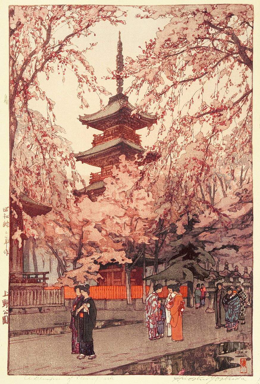 A Glimpse of Ueno Park woodblock print
