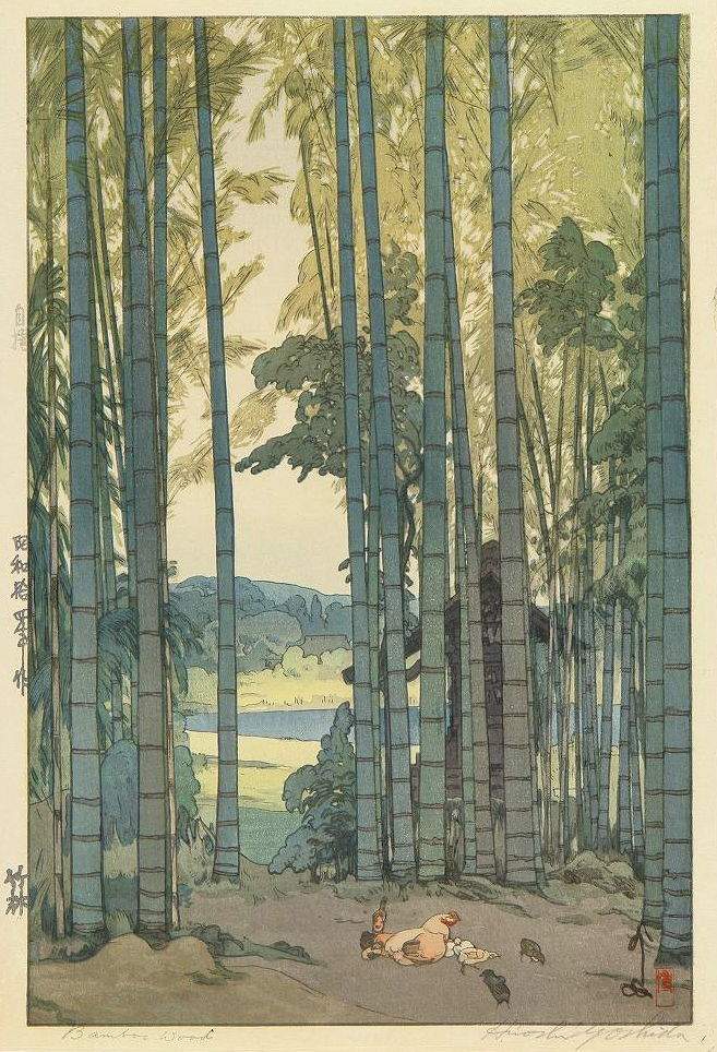 Bamboo Wood woodblock print