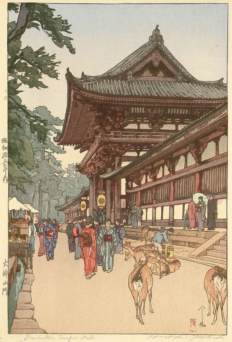 Daibutsu Temple Gate woodblock print