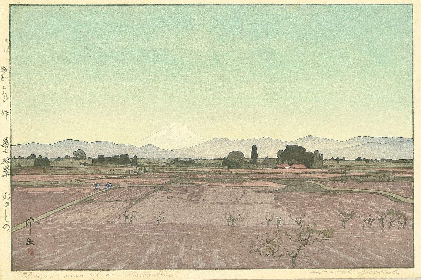 Fuji-yama from Musashino woodblock print