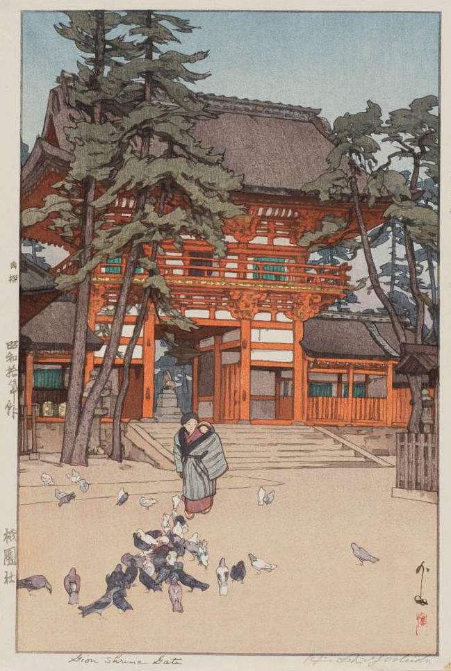 Gion Shrine Gate woodblock print