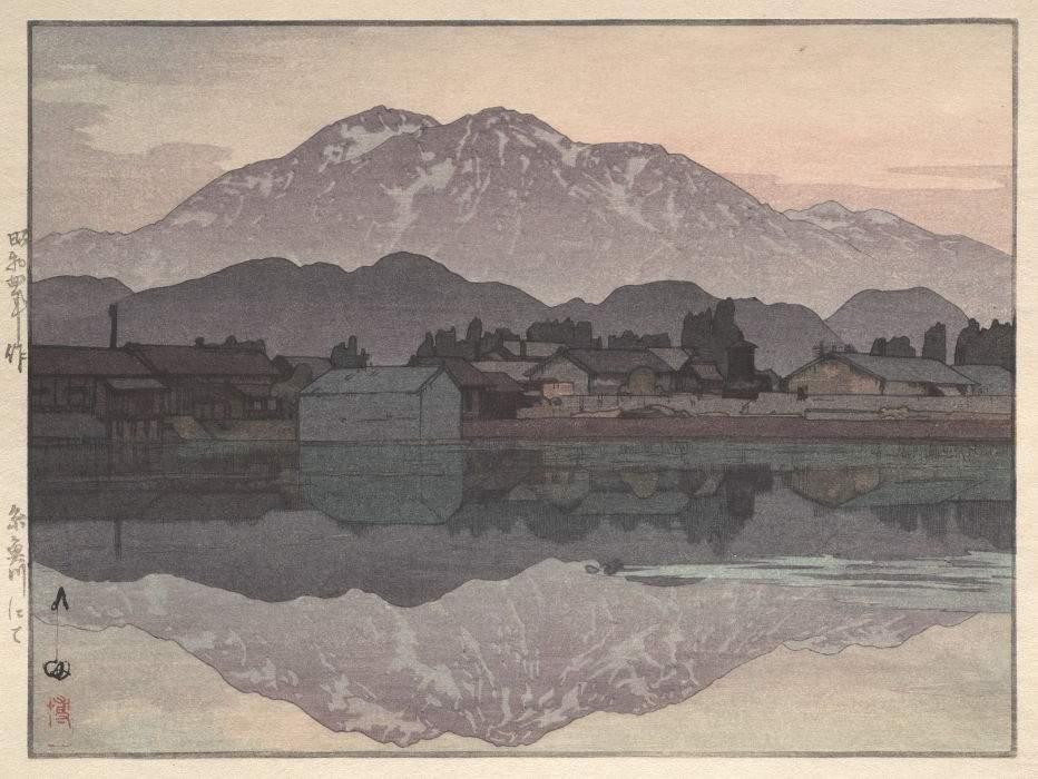 Itoigawa - Evening woodblock print