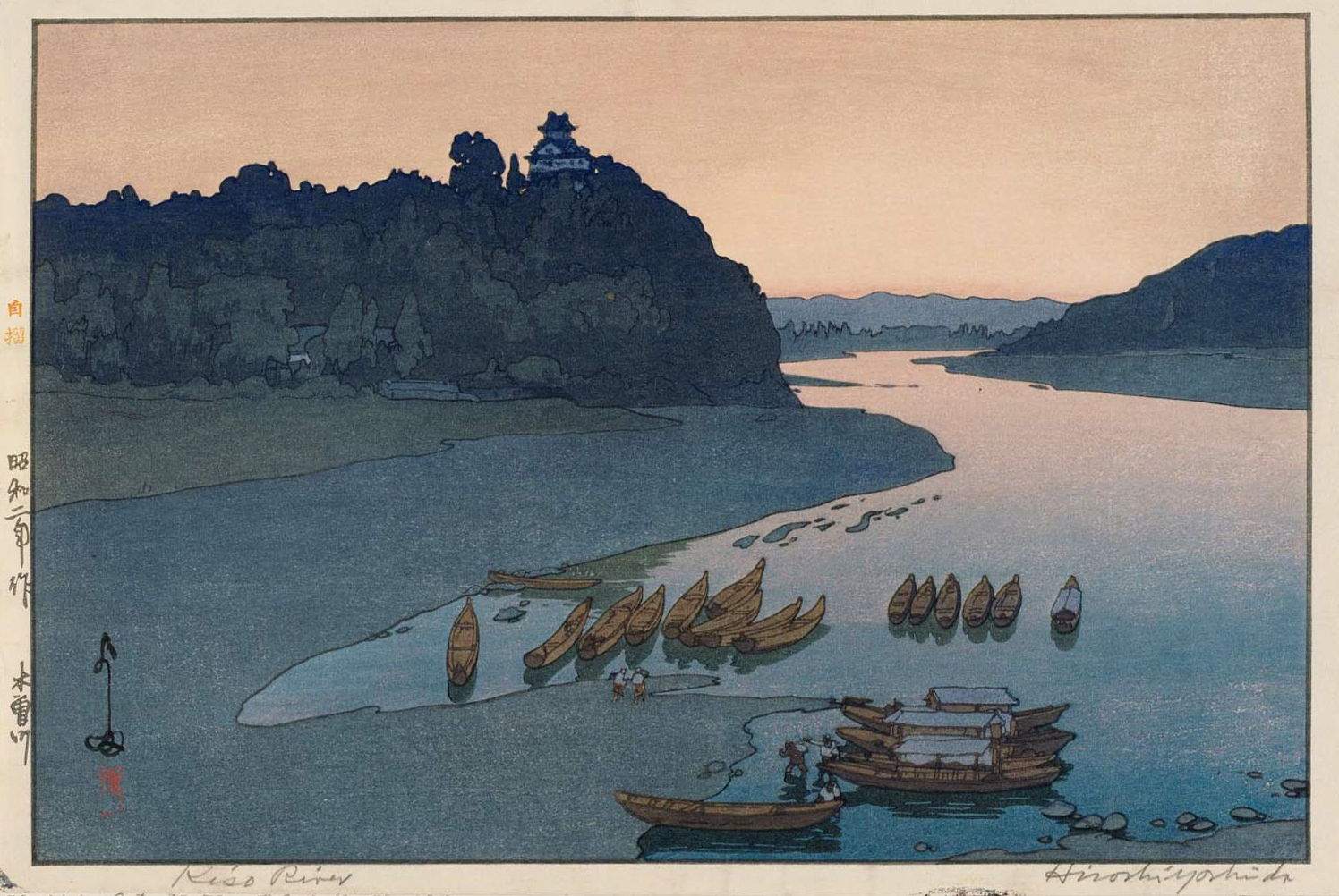 Kiso River woodblock print