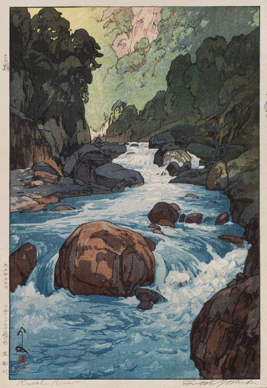 Kurobe River woodblock print