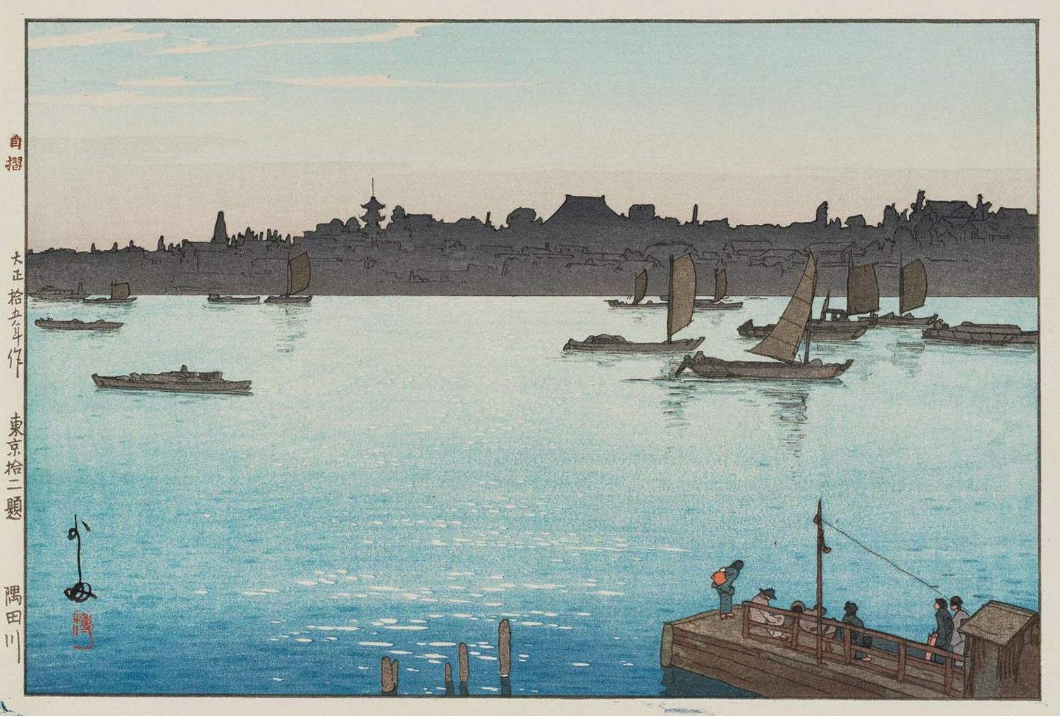 Sumida River, Afternoon woodblock print
