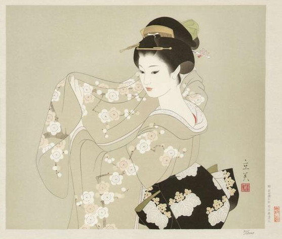 Shimura Tatsumi Catalogue - Tamoto (Sleeve) woodblock print