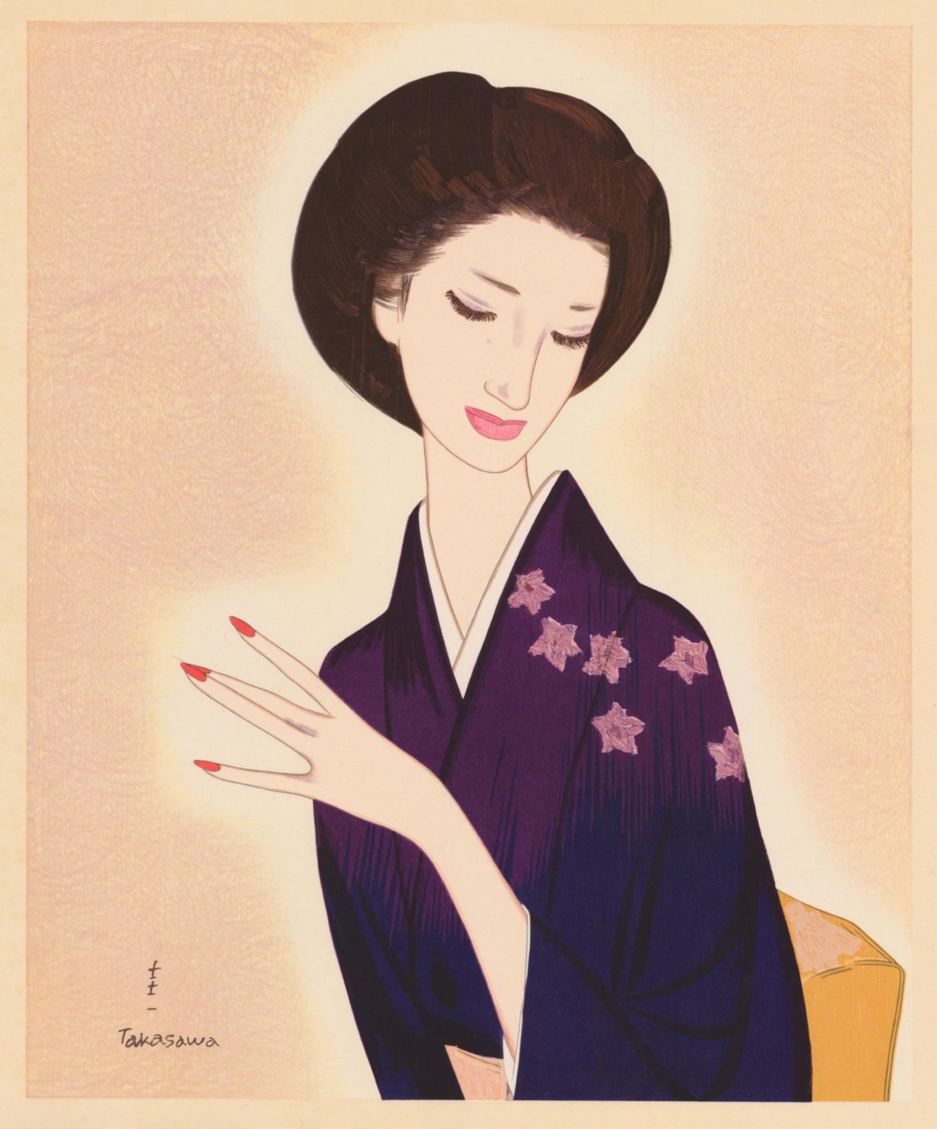 Takasawa Keiichi Catalogue - Fingers woodblock print